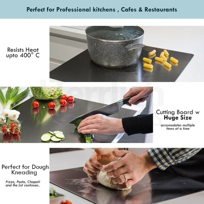 🔪 Stainless Steel Countertop Chopping Board – Hygienic, Knife-Friendly & Easy-Clean Surface 🍽️