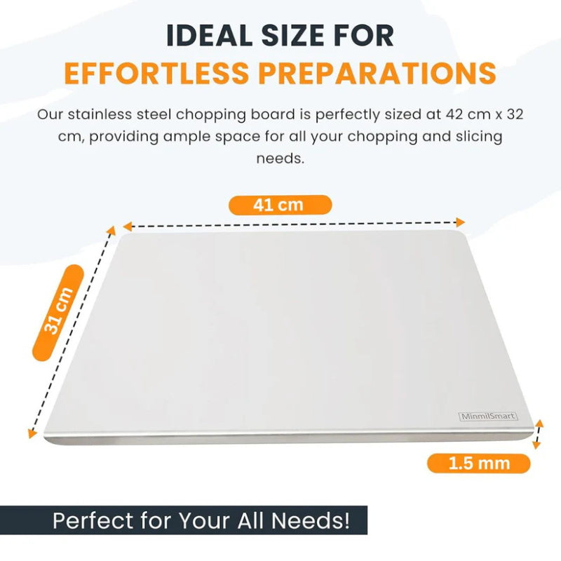 🔪 Stainless Steel Countertop Chopping Board – Hygienic, Knife-Friendly & Easy-Clean Surface 🍽️