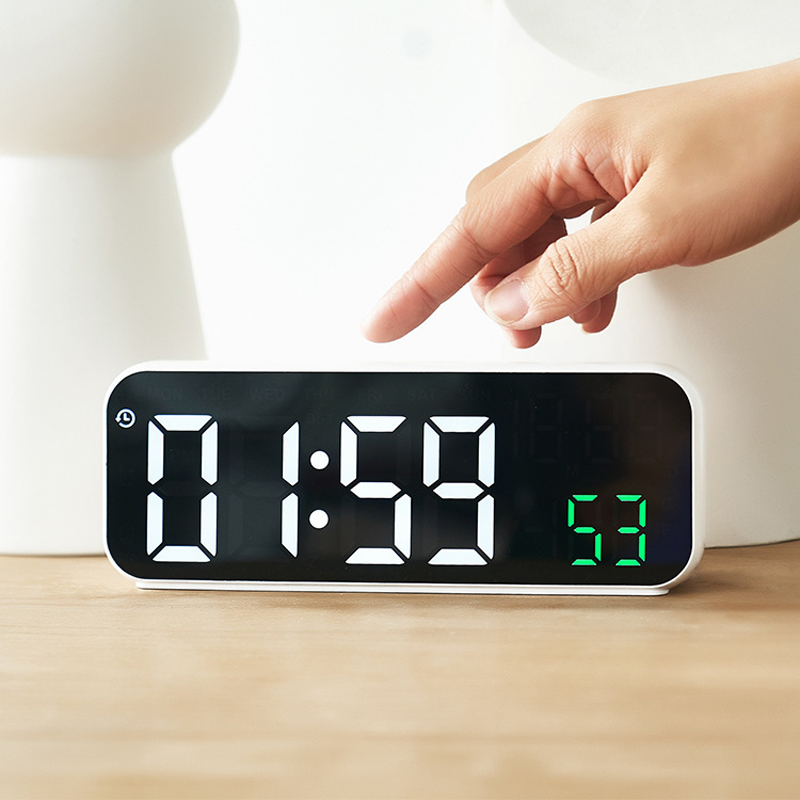 Modern LED Digital Alarm Clock with Temperature