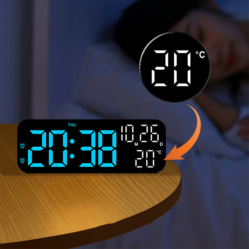 Modern LED Digital Alarm Clock with Temperature