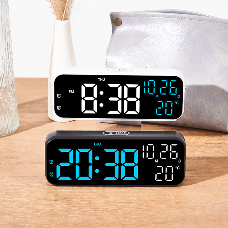 Modern LED Digital Alarm Clock with Temperature
