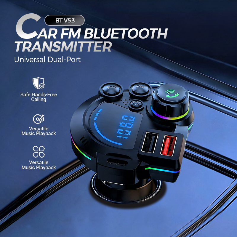 🔥Limited-time offer-Universal Dual-Port Car FM Bluetooth Transmitter