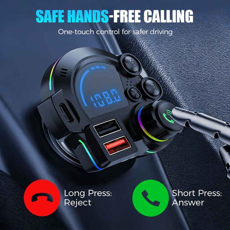 🔥Limited-time offer-Universal Dual-Port Car FM Bluetooth Transmitter