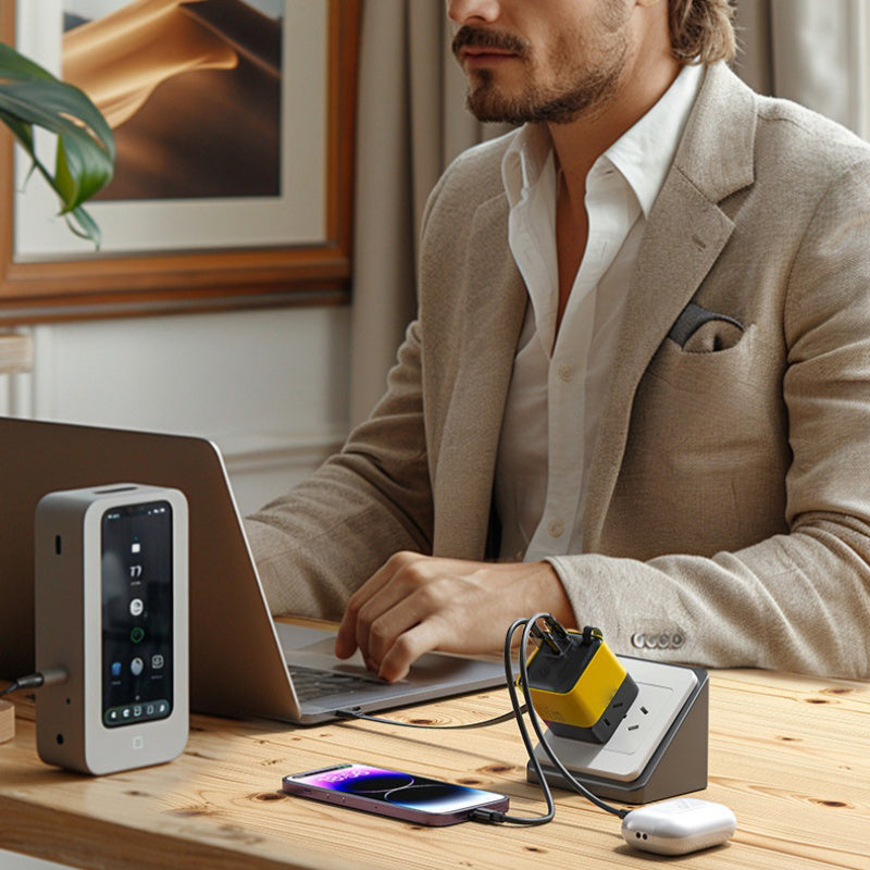 80W Fast Charging Phone Charger Block with Retractable 80cm Type-C Cable