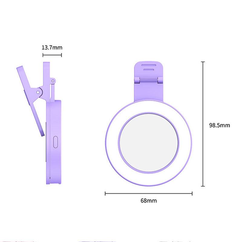 Clip-on Ring Light with Makeup Mirror & Remote Control
