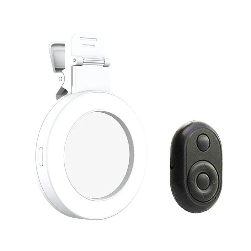 Clip-on Ring Light with Makeup Mirror & Remote Control