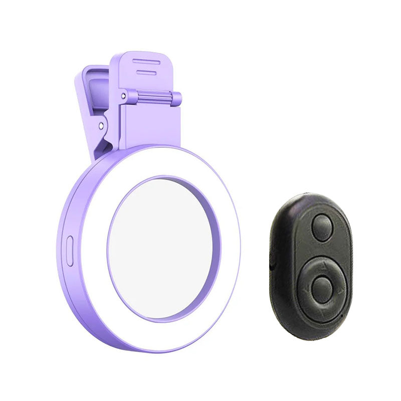 Clip-on Ring Light with Makeup Mirror & Remote Control