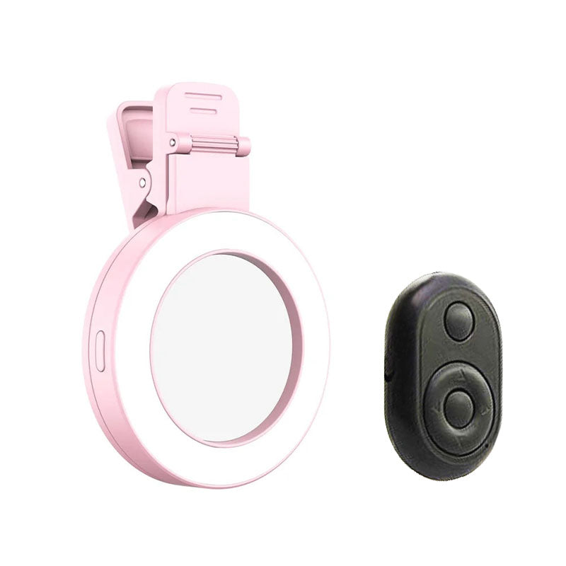 Clip-on Ring Light with Makeup Mirror & Remote Control