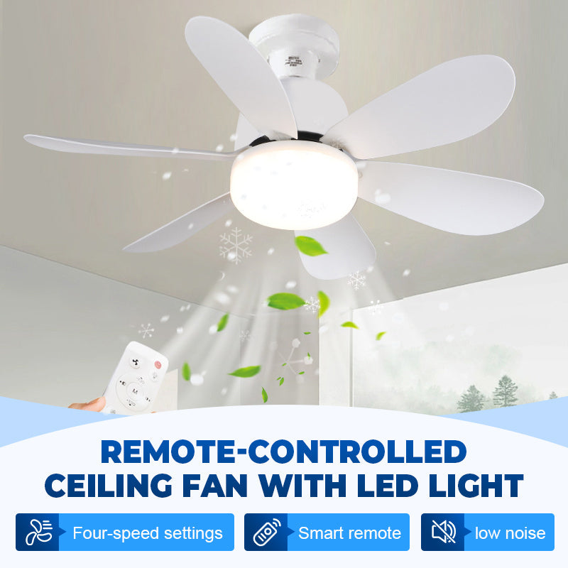 🌬️🌞New Arrival Hot Sale - 49% OFF!🛋️2-in-1 Remote-Controlled Ceiling Fan with LED Light