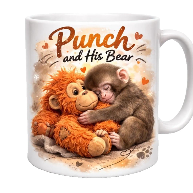 📖 Storytime Sips | “Punch and His Bear” Ceramic Mug | Fun Design for Tea Lovers 🐻【50% OFF】