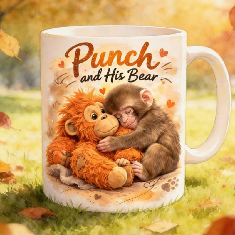 📖 Storytime Sips | “Punch and His Bear” Ceramic Mug | Fun Design for Tea Lovers 🐻【50% OFF】