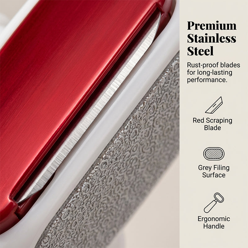 🎉 2026 Sale — Over 26,200 Sold!🦶 Double Sided Stainless Steel Foot Scraper Callus Remover ✨