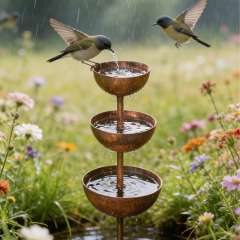 🔥🔥Buy 2 Get 1 Free☔️3-Tier Rustic Metal Bird Feeder & Drinker Stake