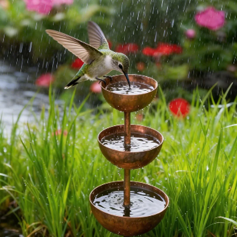 🔥🔥Buy 2 Get 1 Free☔️3-Tier Rustic Metal Bird Feeder & Drinker Stake