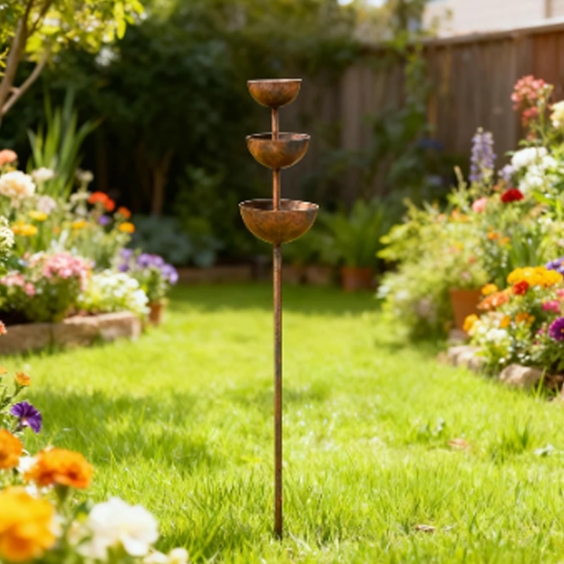 🔥🔥Buy 2 Get 1 Free☔️3-Tier Rustic Metal Bird Feeder & Drinker Stake