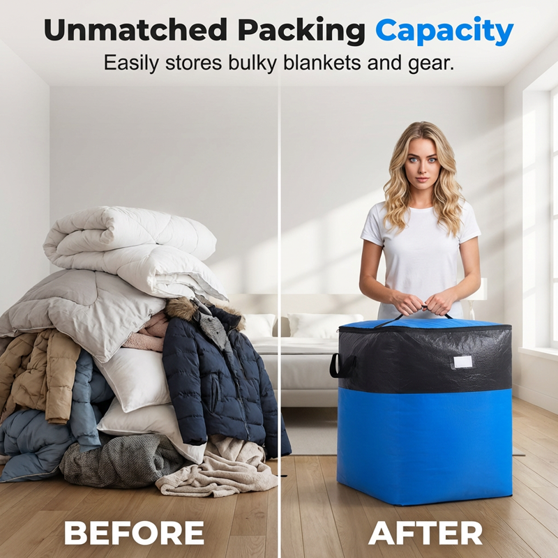 🧳 LIMITED-TIME 50% OFF! ✨ Collapsible Storage & Moving Bag – Extra Large, Heavy-Duty, Water-Resistant 📦