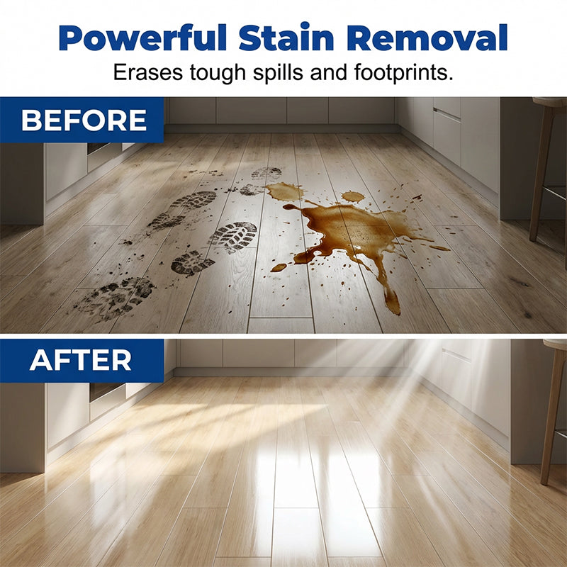 Powerful stain removal before and after floor cleaning