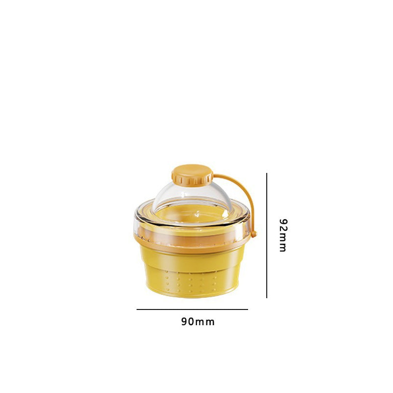 Collapsible Silicone Ice Ball Cup with Straw