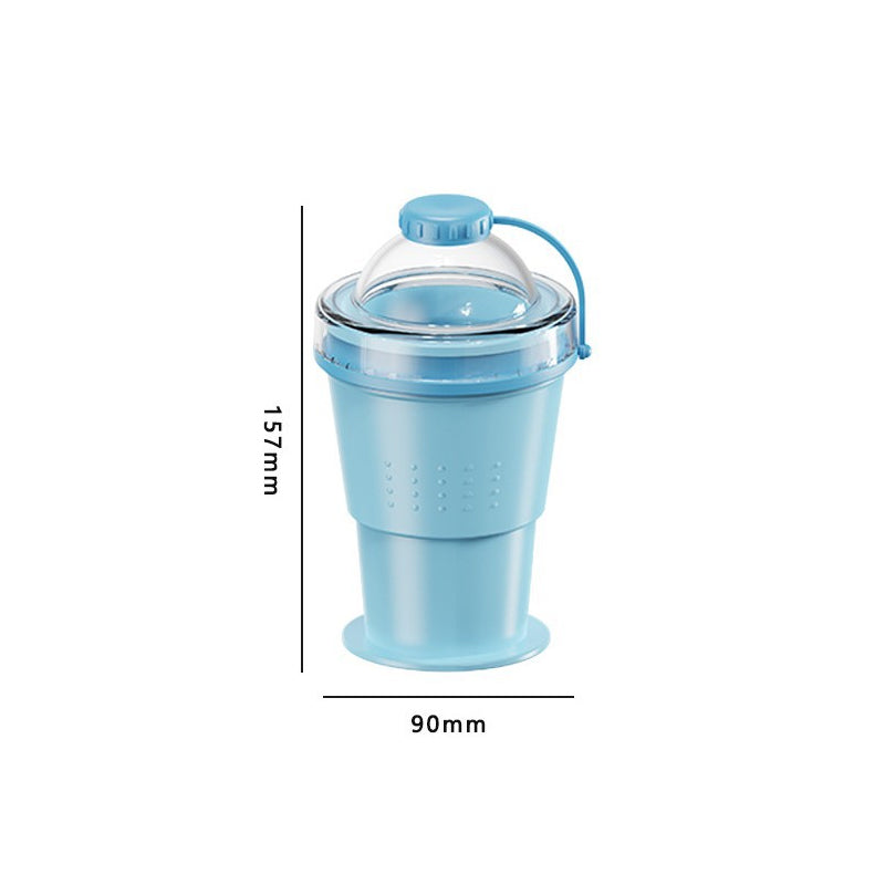 Collapsible Silicone Ice Ball Cup with Straw