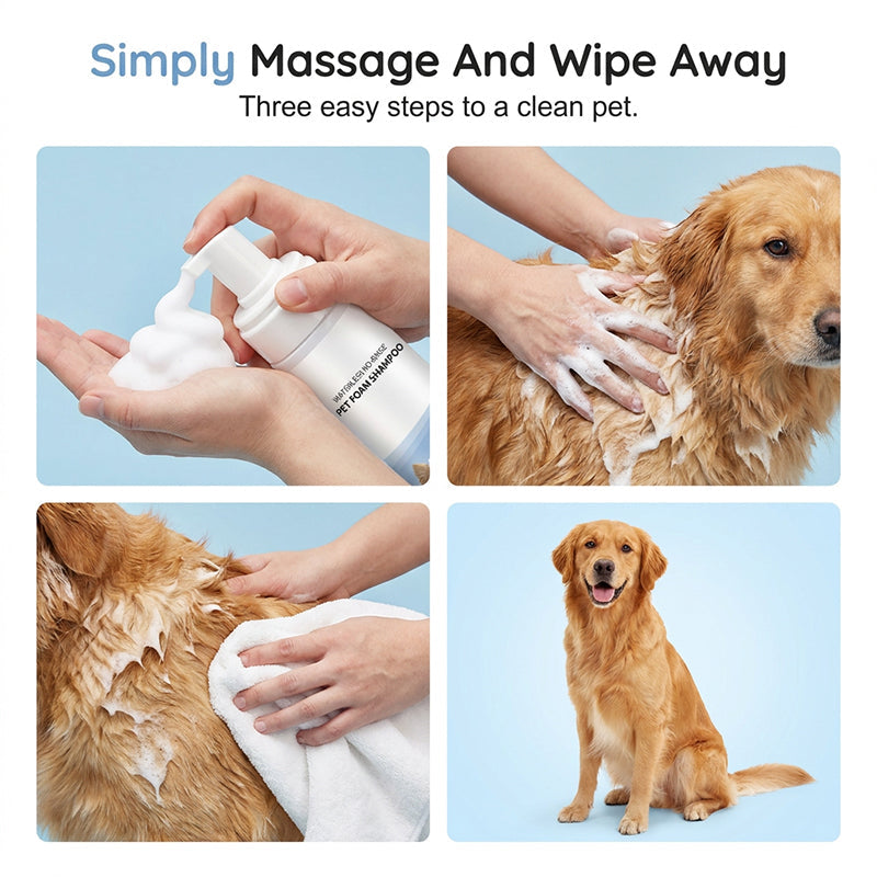 Waterless No-Rinse Pet Foam Shampoo