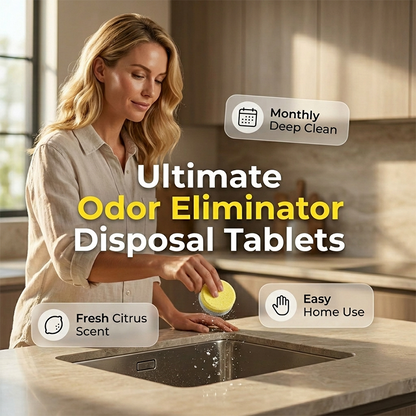 🍋 BUY 2 GET 1 FREE! ♻️ Garbage Disposal Cleaner & Deodorizer Tablets – Freshens kitchen, eliminates odors & easy to use – Citrus bliss for a clean sink ✨