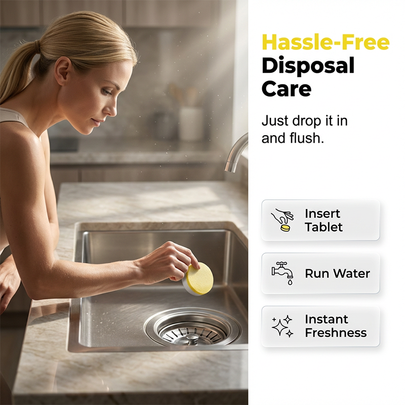 🍋 BUY 2 GET 1 FREE! ♻️ Garbage Disposal Cleaner & Deodorizer Tablets – Freshens kitchen, eliminates odors & easy to use – Citrus bliss for a clean sink ✨