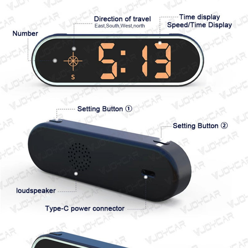 Multi-Function Digital Car Speed Display & Compass