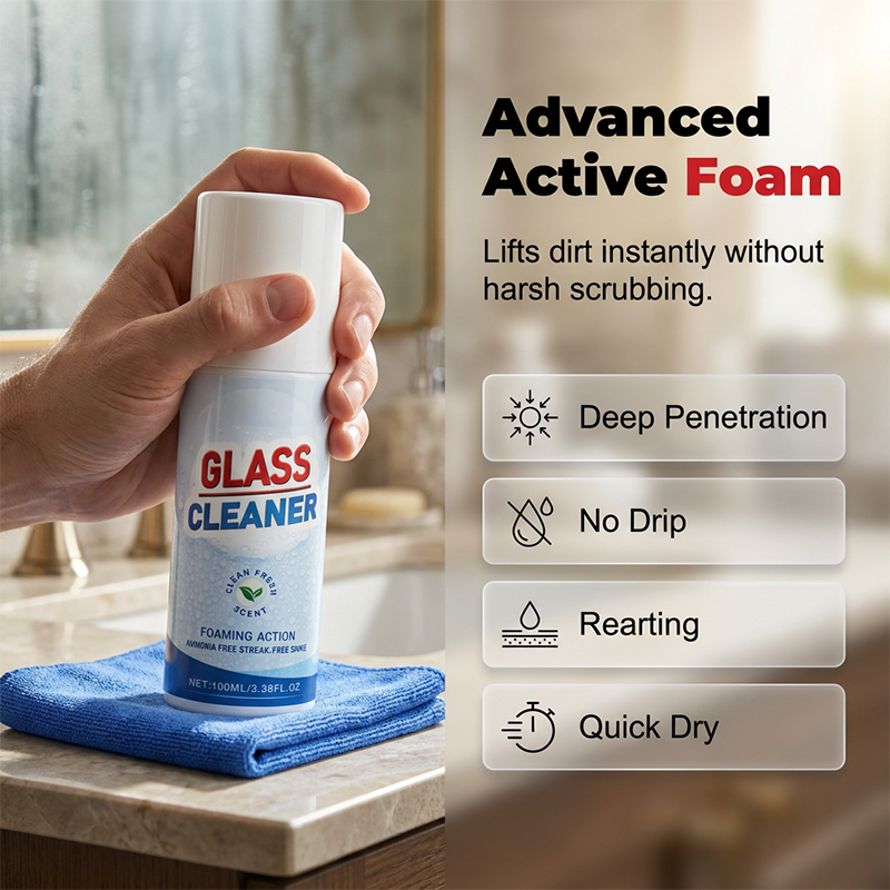 Foaming Glass Cleaner for a Streak-Free Shine