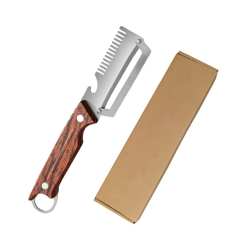 🥕 3-in-1 Vegetable Peeler with Bottle Opener – Julienne & Shredding Tool, Stainless Steel Blade, Wood‑Grip Handle – Must‑Have Kitchen Gadget for Effortless Prep