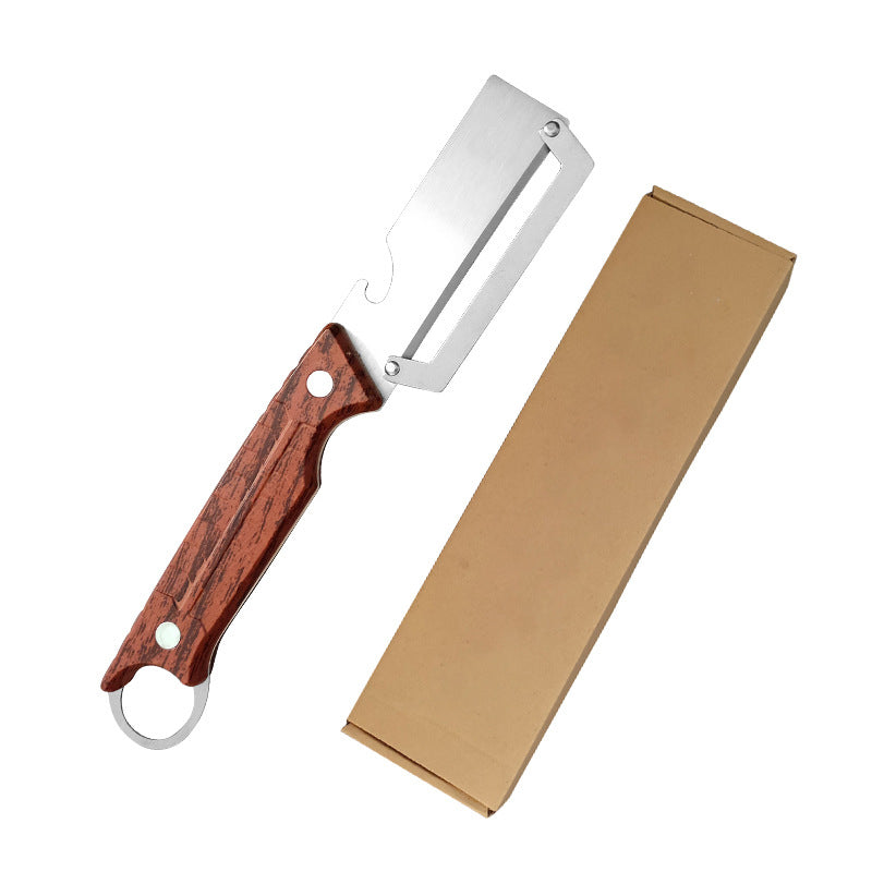 🥕 3-in-1 Vegetable Peeler with Bottle Opener – Julienne & Shredding Tool, Stainless Steel Blade, Wood‑Grip Handle – Must‑Have Kitchen Gadget for Effortless Prep