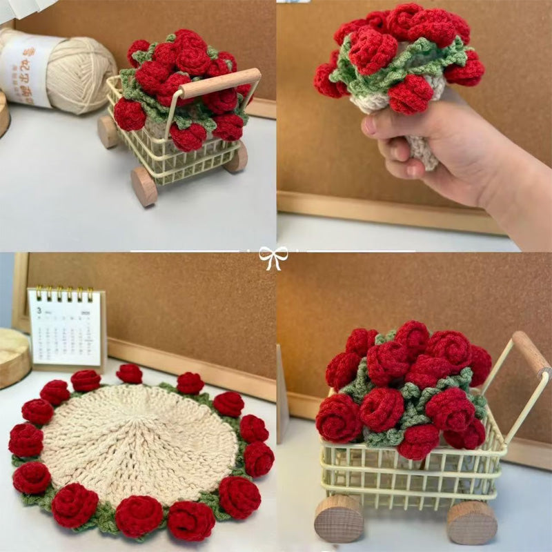 Handmade Floral Yarn Coasters