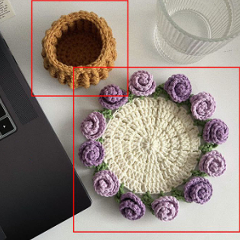 Handmade Floral Yarn Coasters