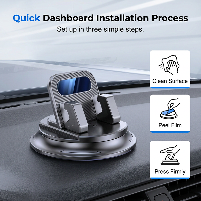 📱Rotating Dashboard Car Phone Holder – Secure, 360°, Easy Install 🔧