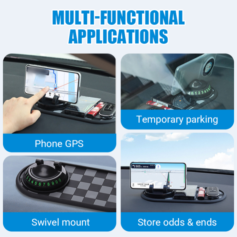 4-in-1 Car Dashboard Anti-Slip Mat with Phone Holder