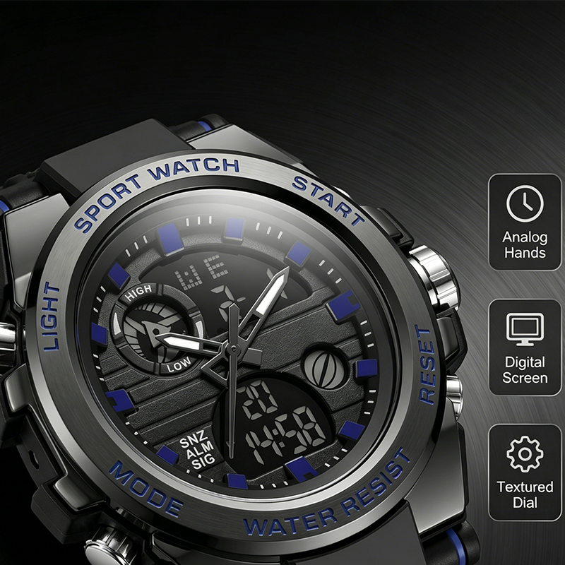 ⌚ 50% OFF NOW!💪 Men's Waterproof Sports Watch – Dual Display & Shock-Resistant – Outdoor Essential 💧
