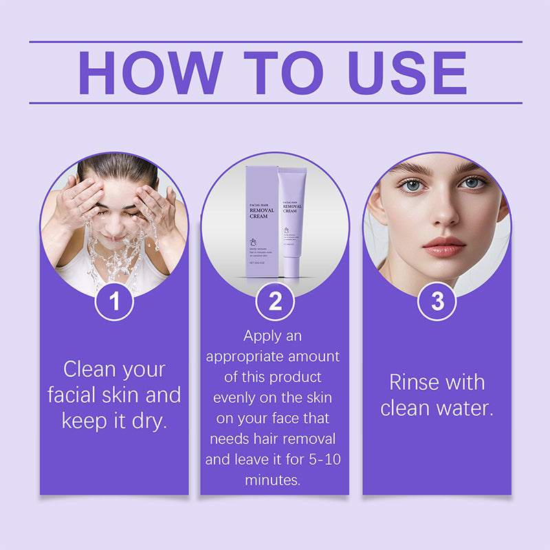 Gentle & Painless Facial Hair Removal Cream