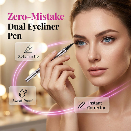 🥳2026 HOT SALE🥳💞50K+ SOLD!Zero-Mistake Dual Eyeliner – Ultra-Precise, Built-in Corrector