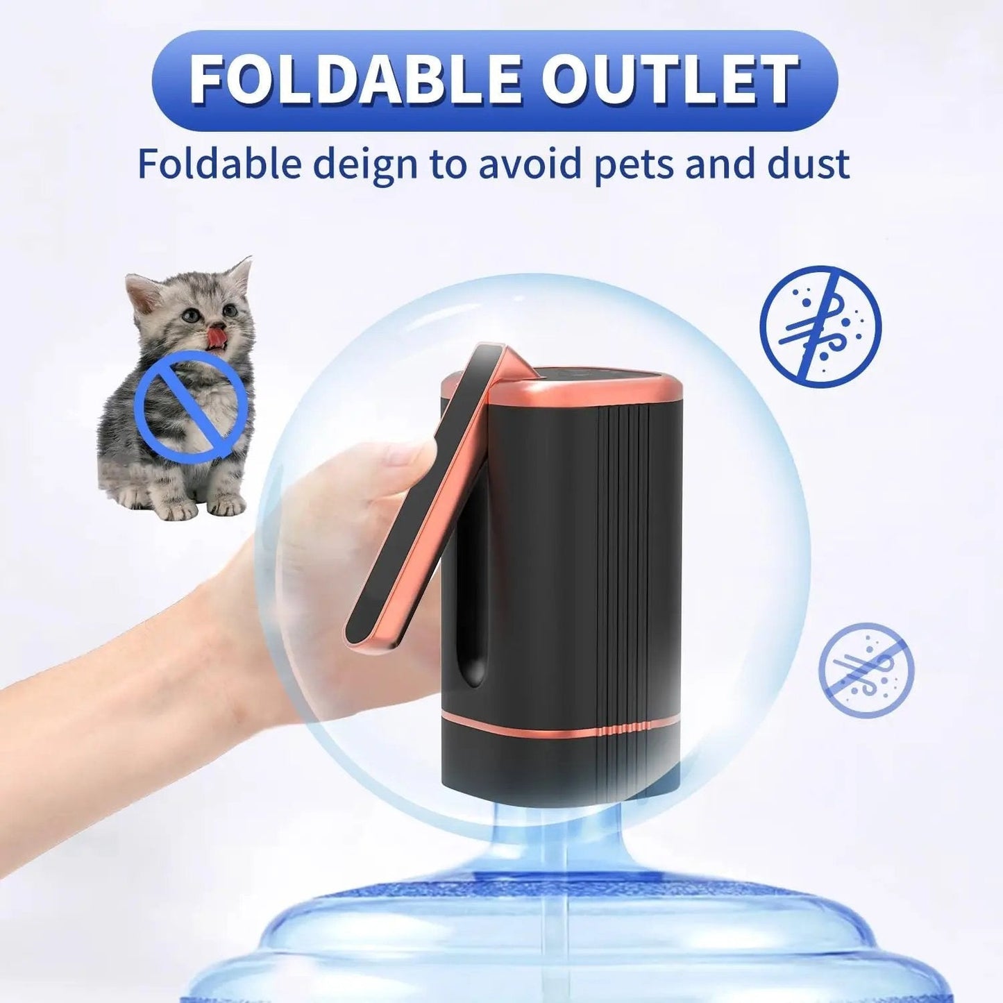 ✨Exclusive 50% OFF | Automatic Water Dispenser Pump | Rechargeable USB-C Bottle Pump with Foldable Spout & One-Touch Control | Universal Fit for Home & Office