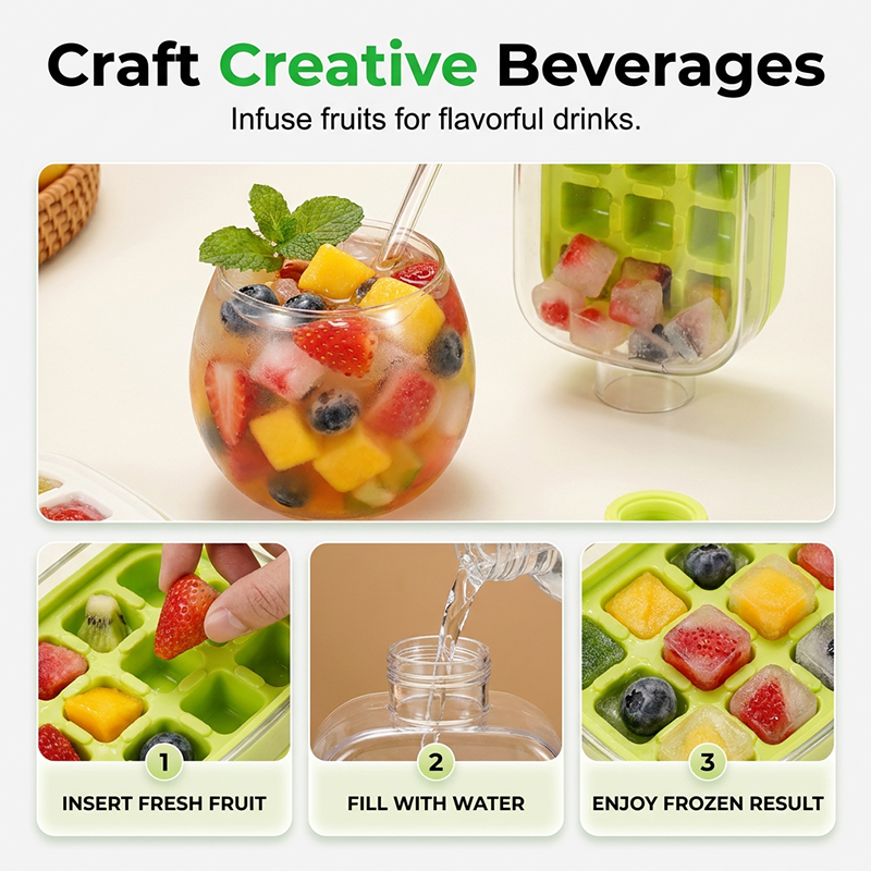 2-in-1 Ice Cube Maker Water Bottle