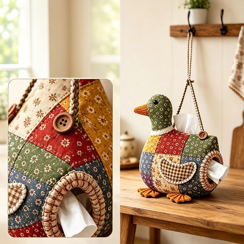 🧵🐻 DIY animal tissue holder – sew, hang, and brighten any space!