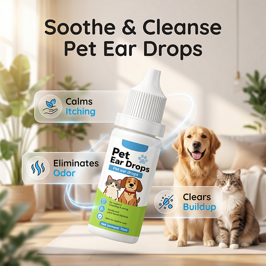 Pet Ear Care Cleaning Drops for Dogs & Cats
