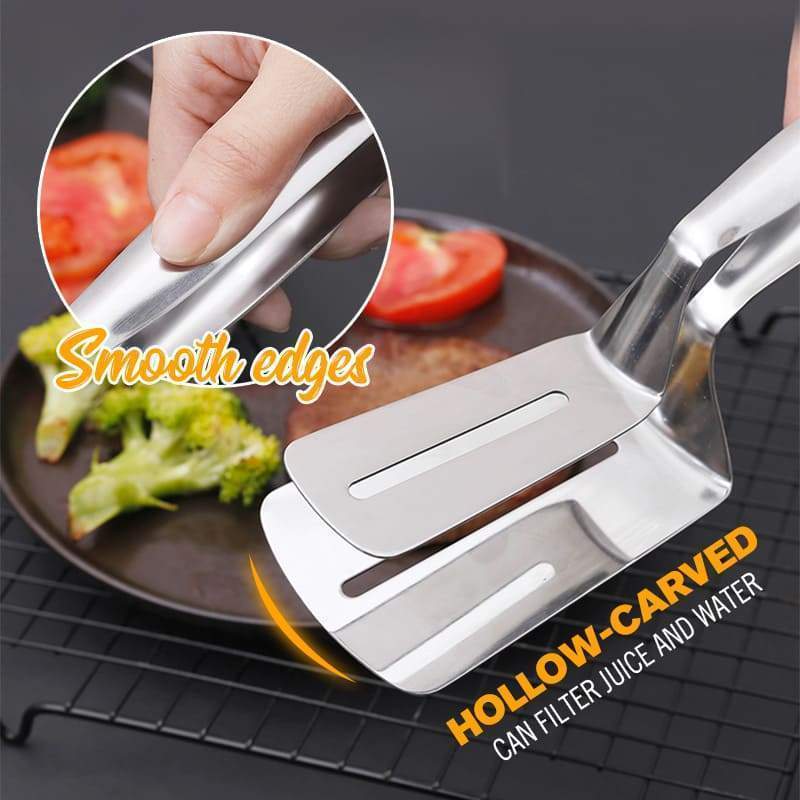 ⏳Time-Limited Special⏰3-in-1 cooking clamp – grab, flip, scrape, and drain oil easily!