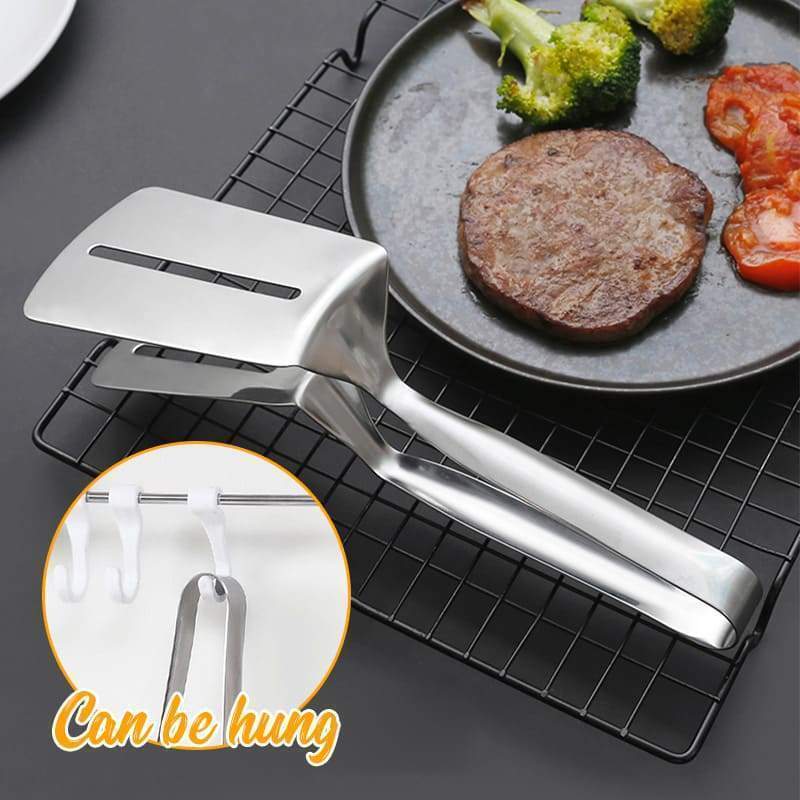 ⏳Time-Limited Special⏰3-in-1 cooking clamp – grab, flip, scrape, and drain oil easily!