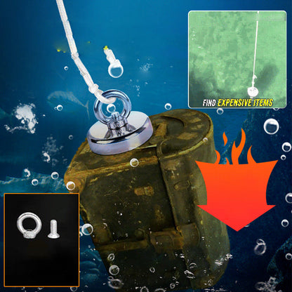 🎉 2026 Sale — Over 18,600 Sold!🧲 Heavy‑Duty Underwater Magnetic Salvage Magnet Set With Rope ✨