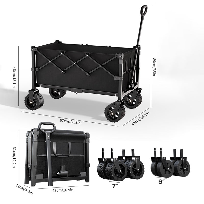 🎉 2026 Sale — Over 38,600 Sold! 🚜 Heavy Duty Collapsible Wagon Cart – All-Terrain Wheels, 130L Large Capacity, 1-Second Quick Fold ✨