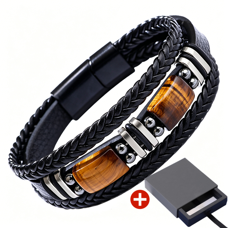 Braided PU Leather Bracelet for Men & Women