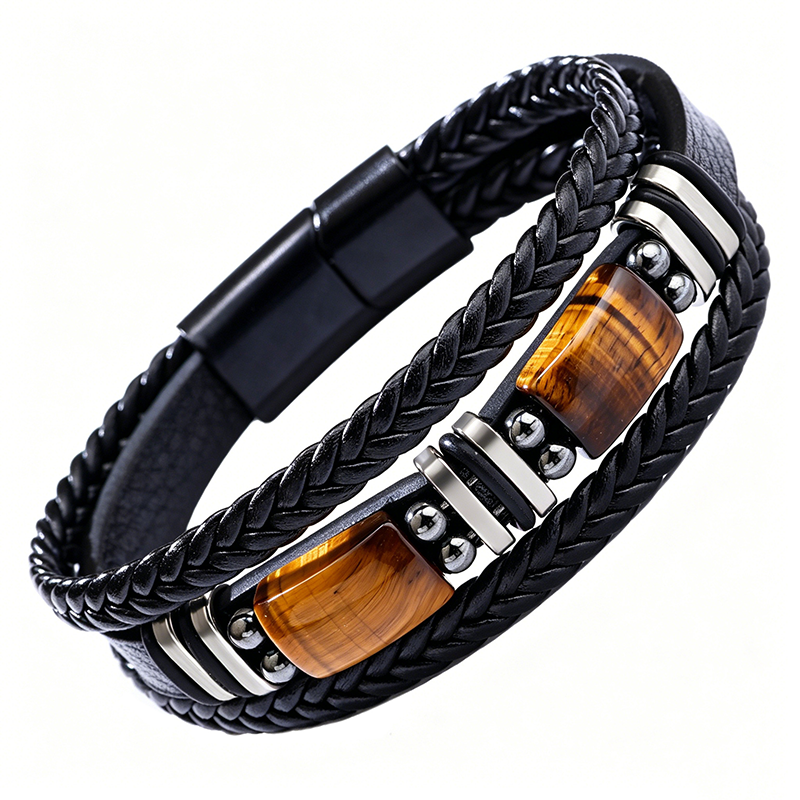 Braided PU Leather Bracelet for Men & Women