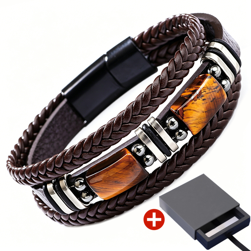Braided PU Leather Bracelet for Men & Women