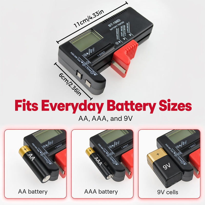 🥳2026 HOT SALE🥳💞50K+ SOLD!📊🔦 50% OFF! Digital Battery Checker – Large LCD display shows exact remaining power. Compact & portable – test before you toss! 🧪💪