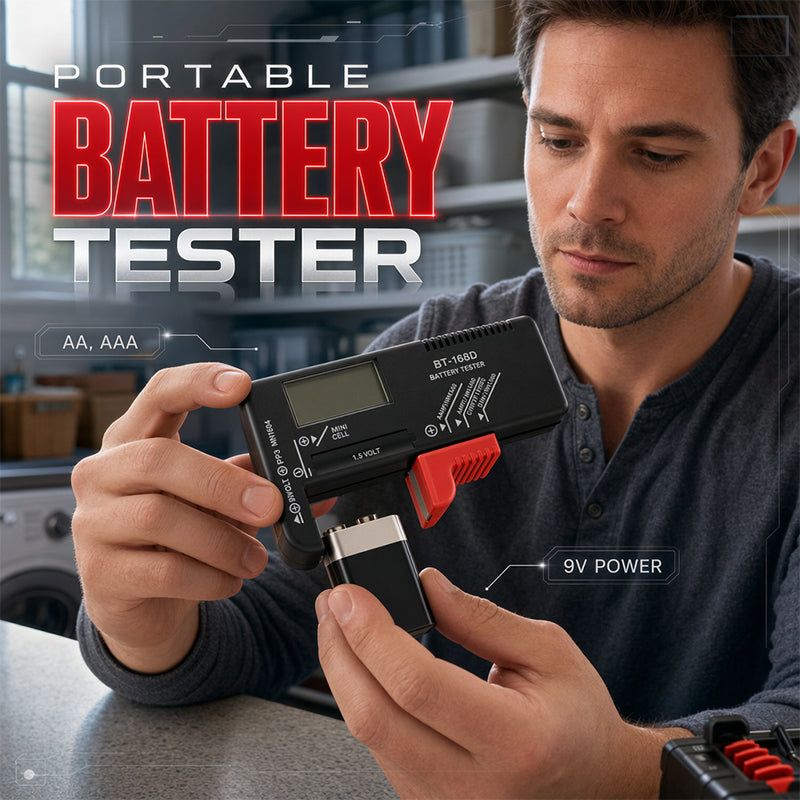 🥳2026 HOT SALE🥳💞50K+ SOLD!📊🔦 50% OFF! Digital Battery Checker – Large LCD display shows exact remaining power. Compact & portable – test before you toss! 🧪💪
